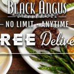 Black Angus steakhouse offers free delivery