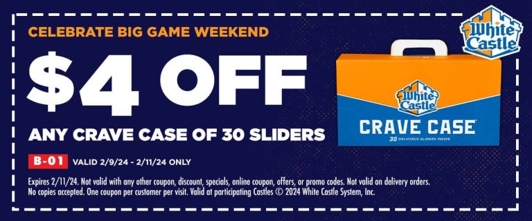 $4 off a crave case of sliders at White Castle restaurants