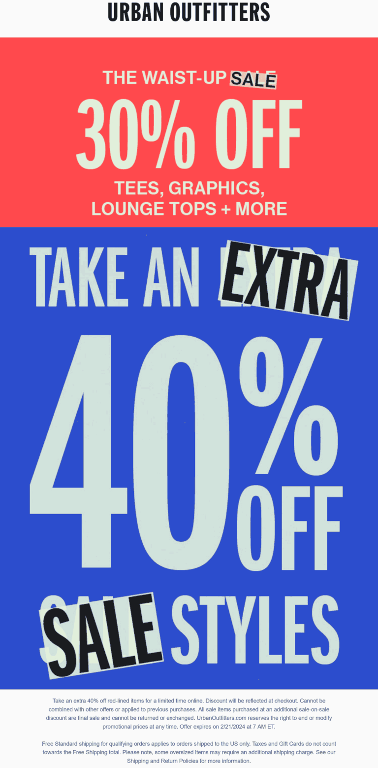 Extra 40% off sale items & more at Urban Outfitters