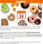 $2 medium cinnamon vanilla coffee via mobile today at Dunkin Donuts #dunkin