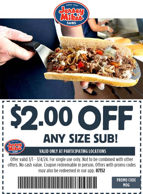 Jersey Mikes March 2024 Coupons and Promo Codes 🛒