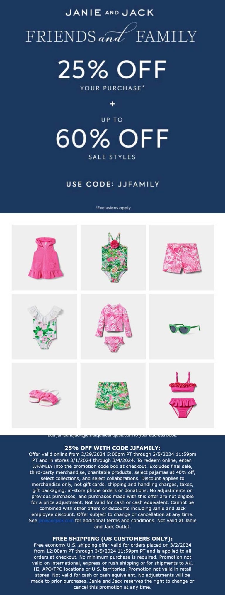 25% off today at Janie and Jack, or online via promo code JJFAMILY