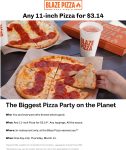 $3.14 pizza Thursday at Blaze Pizza #blazepizza