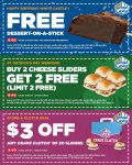 Free dessert, 4-for-2 cheese sliders & more at White Castle #whitecastle