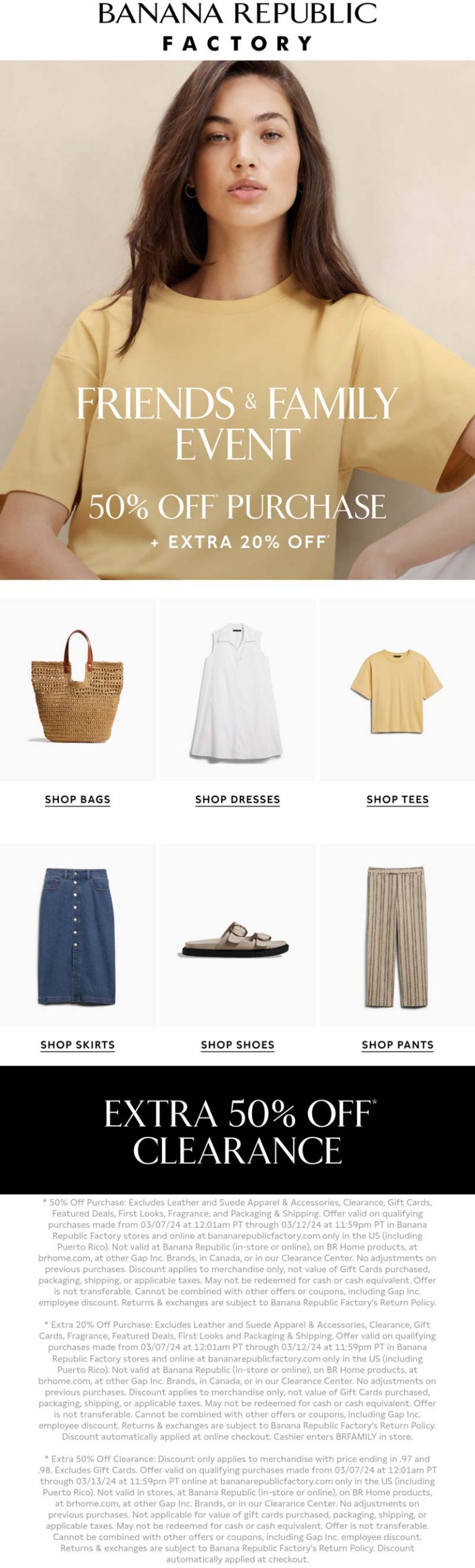 70% off at Banana Republic Factory