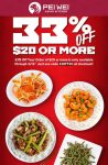 33% off $20 today at Pei Wei Asian kitchen via promo code 33OFF20 #peiwei