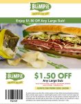 $1.50 off any large sub sandwich at Blimpie via promo code LRGSUB #blimpie