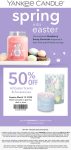 50% off Easter scents today at Yankee Candle, or online via promo code HOP2SAVE #yankeecandle