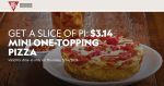 Mini 1-topping pizza for $3.14 today at BJs Restaurant brewhouse #bjs