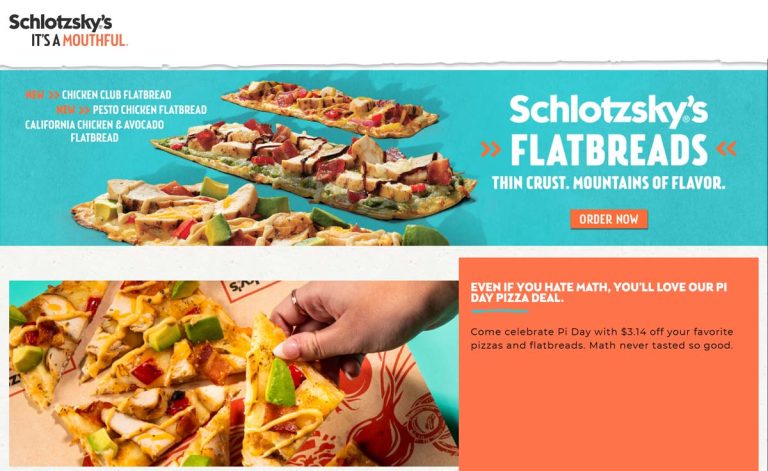 $3.14 off a flatbread or pizza today at Schlotzskys