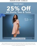 25% off all tees & shorts today at American Eagle #americaneagle