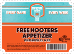 Free appetizer Thurs & Fri at Hooters #hooters