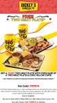 Second 2-meat plate free today with your drinks at Dickeys Barbecue Pit restaurants via promo code TMP876 #dickeysbarbecuepit