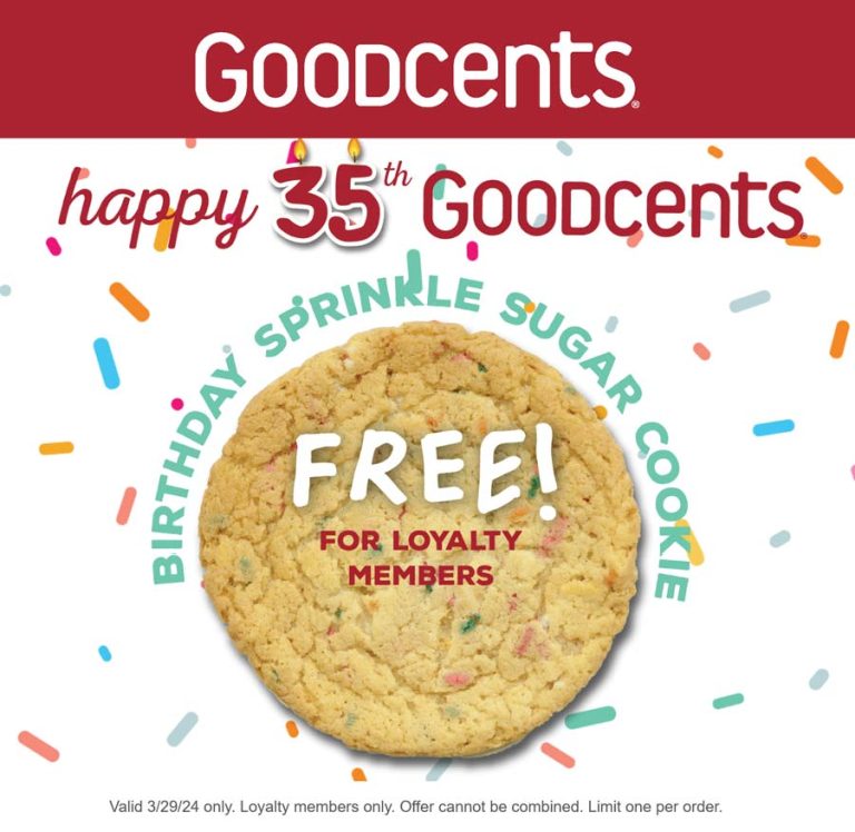 Free cookie today at Goodcents restaurants