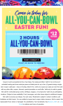 $12 for 2 hrs bowling today at Bowlero #bowlero