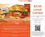 $10 lunch combo meal at Honeybaked Ham, or online via promo code 728937 #honeybakedham