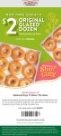 Second dozen for $2 at Krispy Kreme doughnuts, or online via promo code BOGO2 #krispykreme
