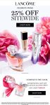 25% off everything + free scarf on perfume purchase online at Lancome via promo code FORMOM #lancome