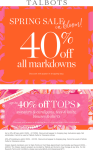 Extra 40% off sale items at Talbots #talbots