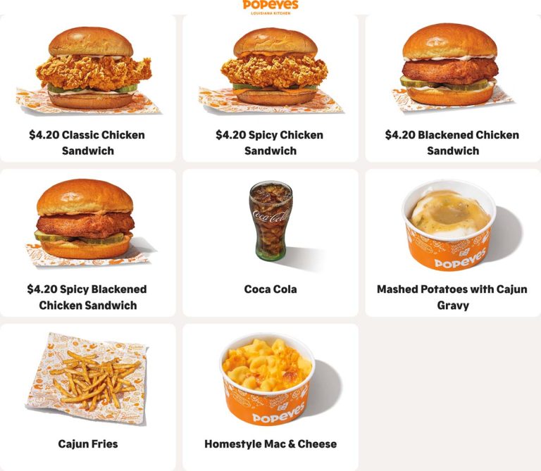 $4.20 munchies menu going on at Popeyes chicken