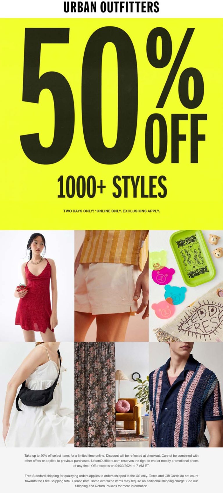 50% off online today at Urban Outfitters