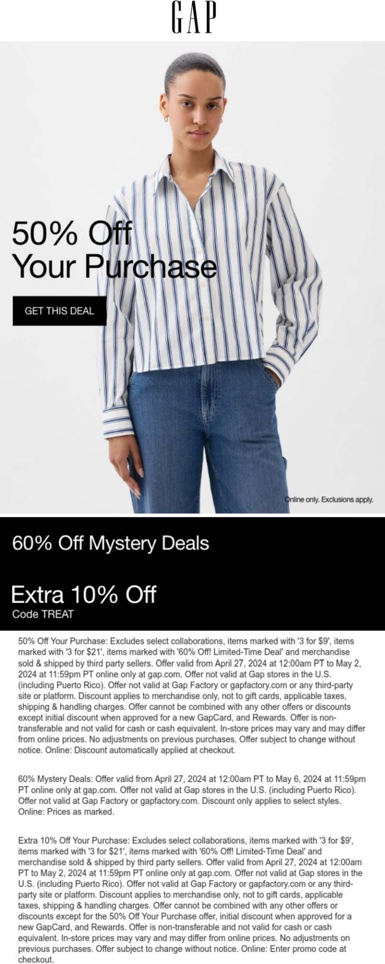 50% off at Gap