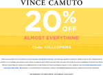 20% off online today at Vince Camuto via promo code HELLOSPRING #vincecamuto