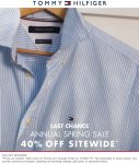40% off everything online today at Tommy Hilfiger #tommyhilfiger