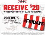 Free $20 card on every $50 card at TGI Fridays restaurants #tgifridays