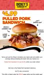 $5 pulled pork sandwich today at Dickeys Barbecue Pit #dickeysbarbecuepit