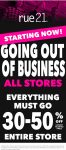 Stores closing 30-50% off everything at Rue21 #rue21