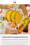 5 tacos for $5 today via mobile at Taco Bell #tacobell