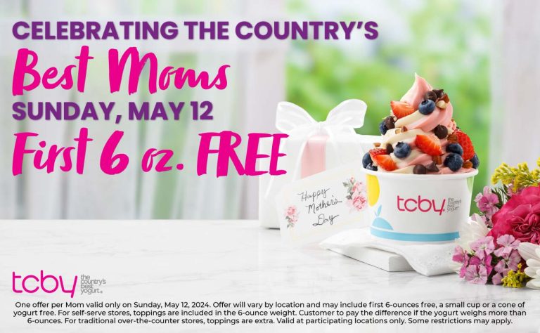 Free frozen yogurt for mom Sunday at TCBY