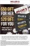 $20 card with your $50 gift card at Millers Ale House restaurants #millersalehouse