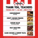 Teachers enjoy a free meal today at TGI Fridays #tgifridays