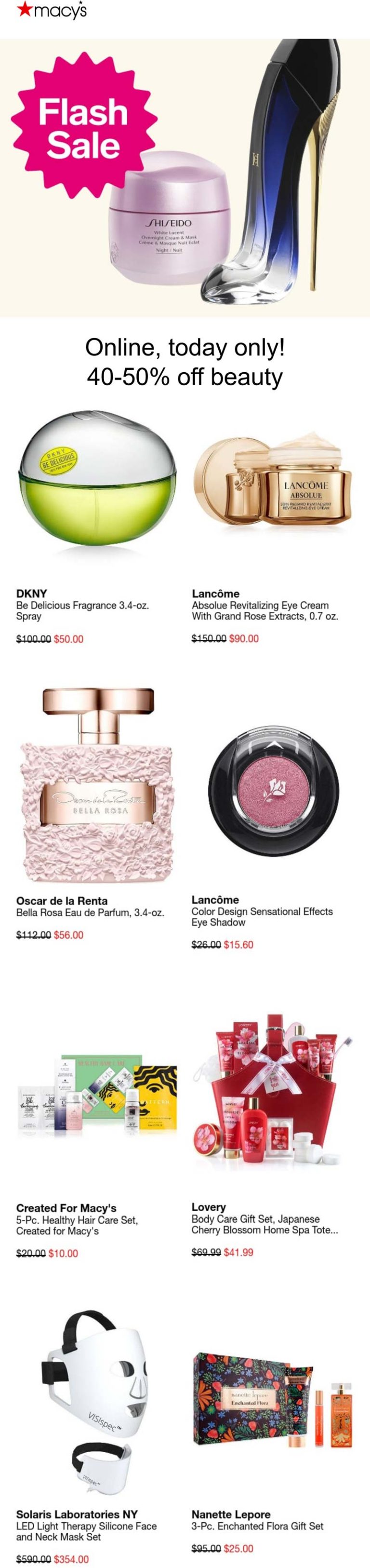 40-50% off beauty today at Macys