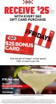 $25 gift card free on every $60 cards purchase at TGI Fridays restaurants #tgifridays