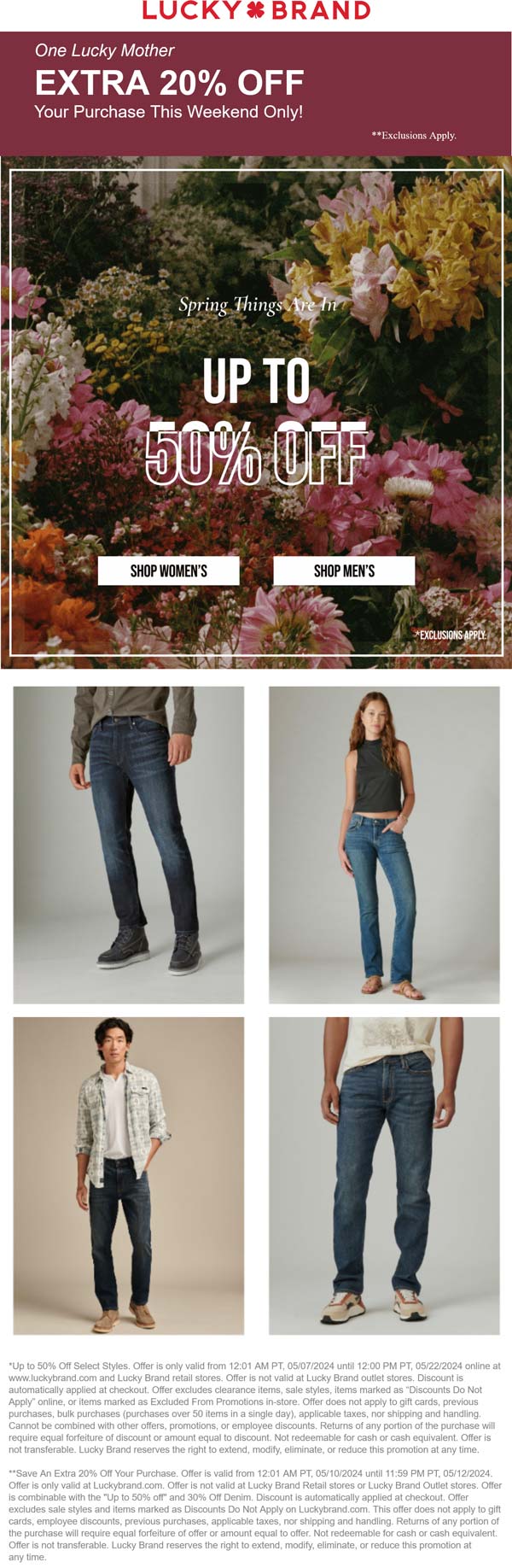 Extra 20% off &amp; more at Lucky Brand #luckybrand - The Coupons App®