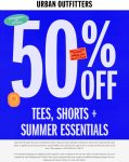 50% off tees, shorts & summer essentials online at Urban Outfitters #urbanoutfitters