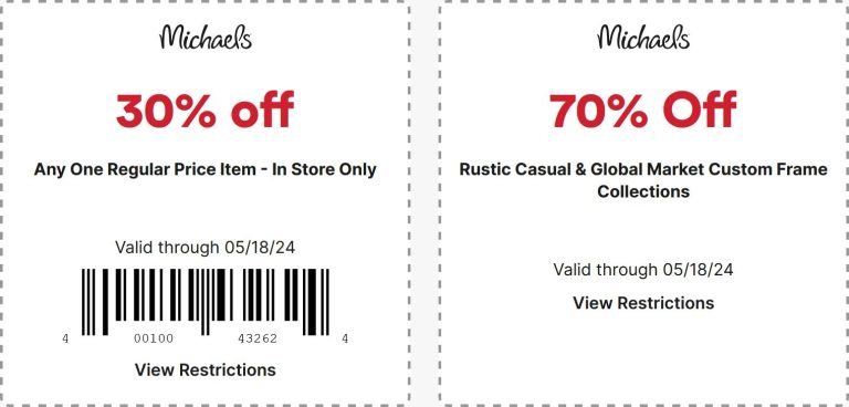 30% off a single item at Michaels