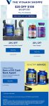 $15-$20 off $75+ online at The Vitamin Shoppe via promo code MAYDEALS #thevitaminshoppe