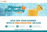 Free smoothie the 29th wearing flip flops at Tropical Smoothie Cafe #tropicalsmoothiecafe