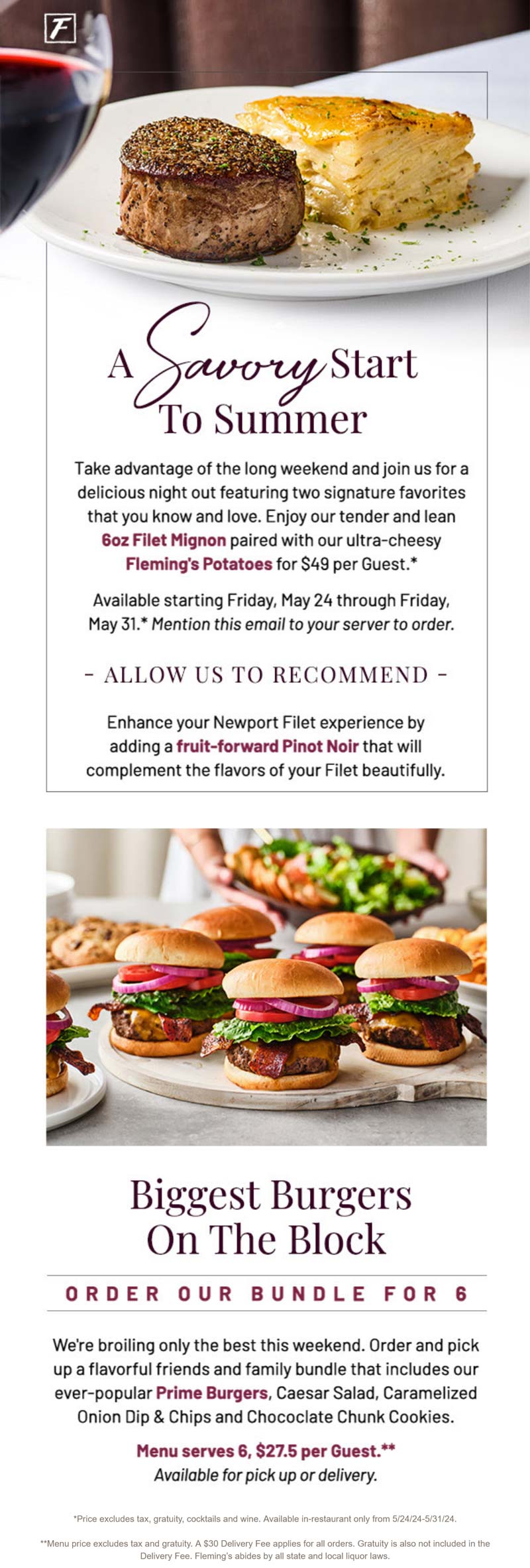 Filet mignon + cheesy potatoes = 49 at Flemings Prime Steakhouse