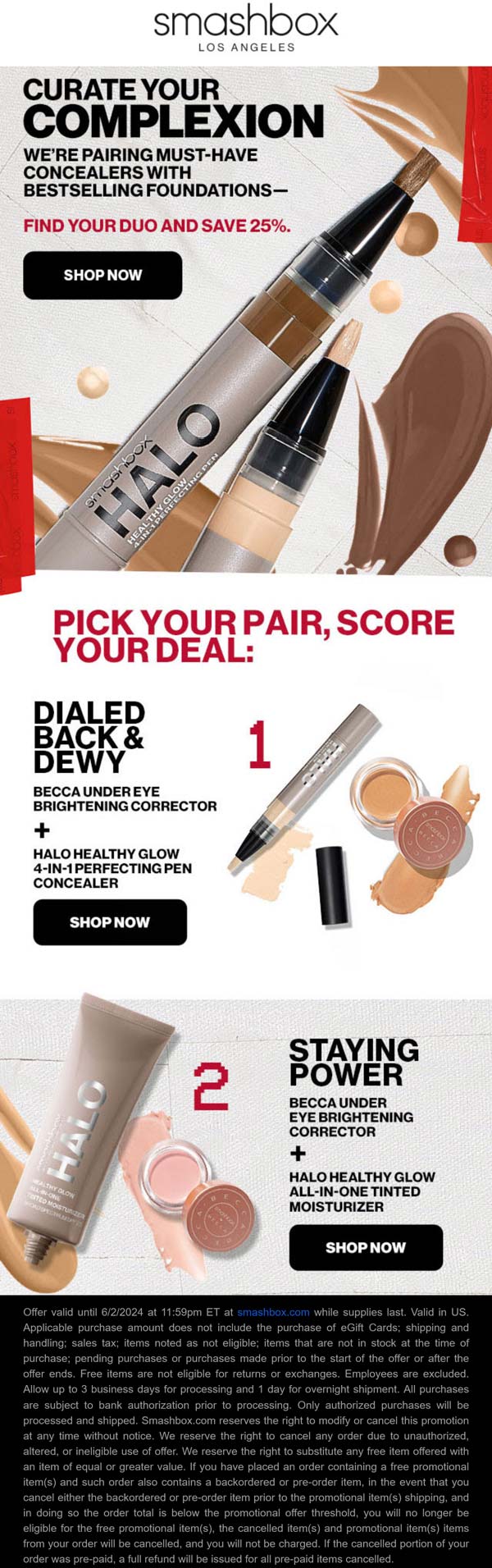 25% off duos at Smashbox cosmetics