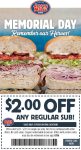 $2 off any regular sub sandwich today at Jersey Mikes #jerseymikes