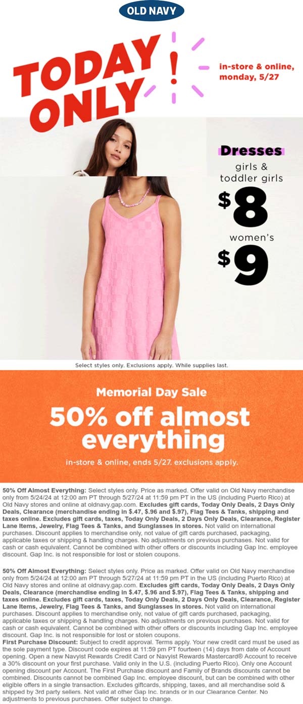 Old Navy May 2024 Coupons and Promo Codes 🛒