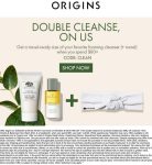 Free double cleanse kit on $80 at Origins via promo code CLEAN #origins