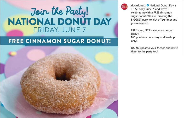 Free doughnut Friday at Duck Donuts, no purchase necessary