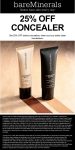 25% off concealers with your foundation at bareMinerals #bareminerals