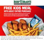 Free kids meal with your entree Sunday at Beef OBradys #beefobradys